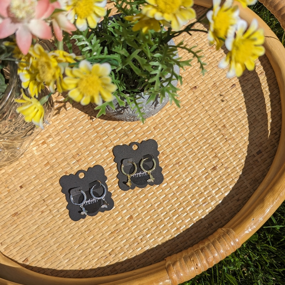4/$25 RHINESTONE BUTTERFLY EARRINGS